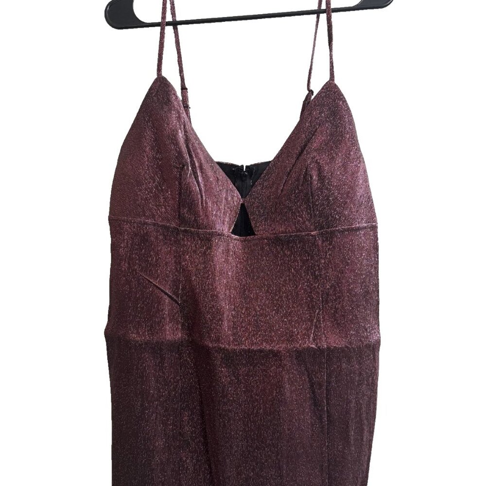 NWT H&M Wine Red Shimmer Metallic Mini Dress – Size XL